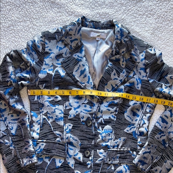 Derek Lam Floral Blue and Gray Blazer - Picture 10 of 16
